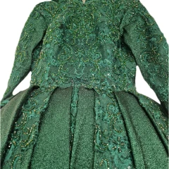 Robe cérémonie traditionnelle - orientale - verte